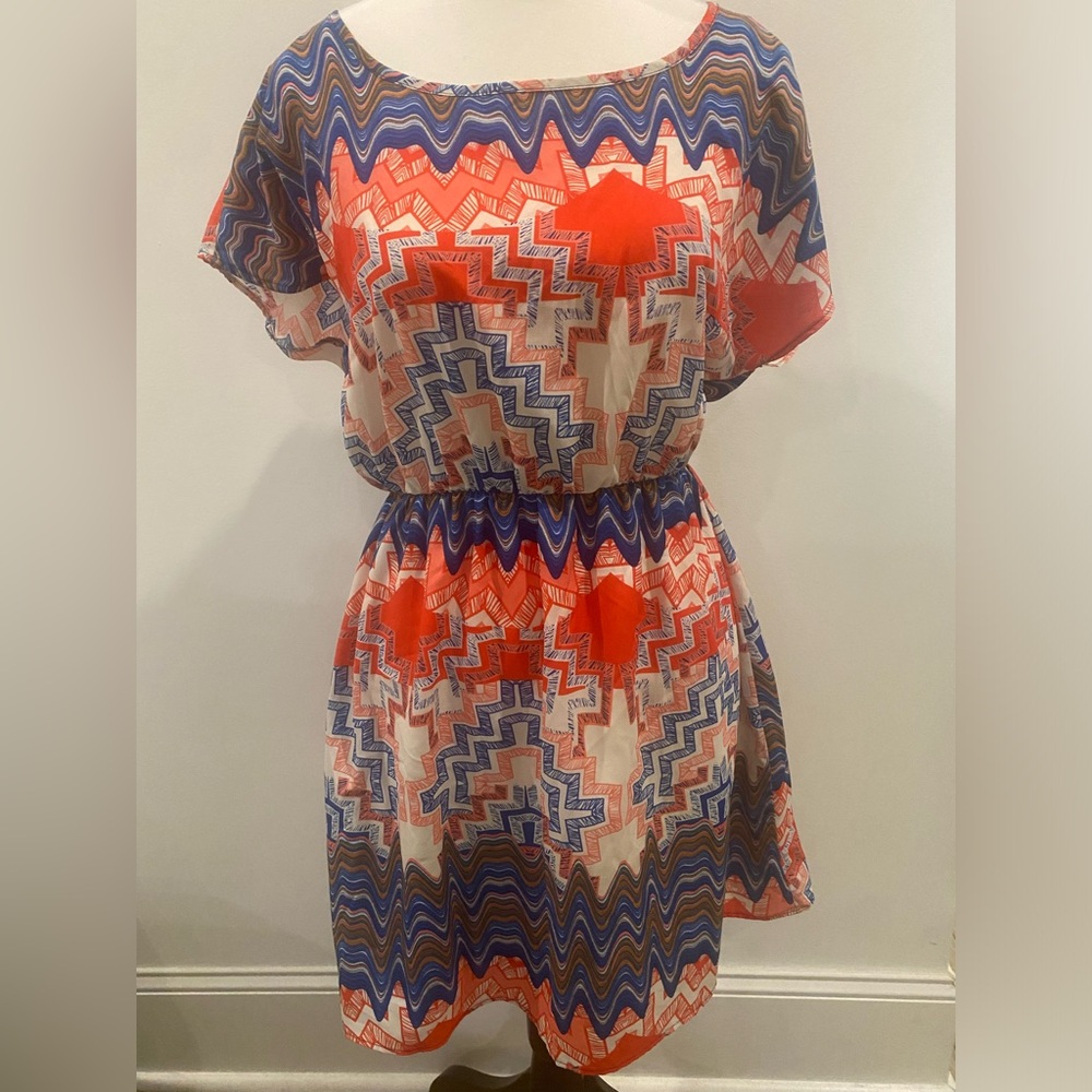 Hello Miss Vibrant Zigzag Midi Dress